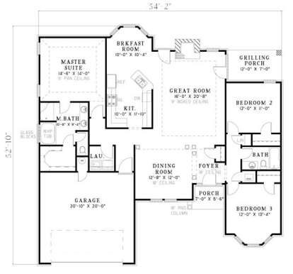Floorplan 1 for House Plan #110-00105