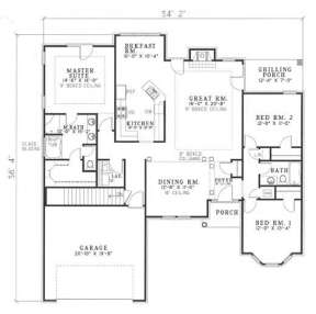 Floorplan 1 for House Plan #110-00107