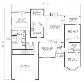 Floorplan 1 for House Plan #110-00107