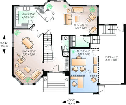 First Floor for House Plan #034-00034