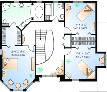 Second Floor for House Plan #034-00034