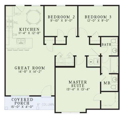 Floorplan 1 for House Plan #110-00108