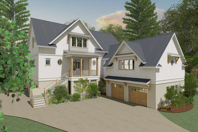 House Plan House Plan #30800 Angled Front Elevation