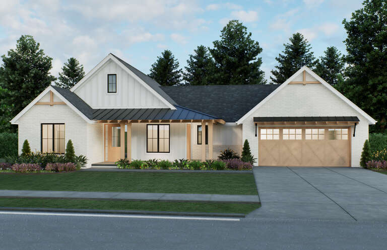 House Plan House Plan #30826 Angled Front Elevation