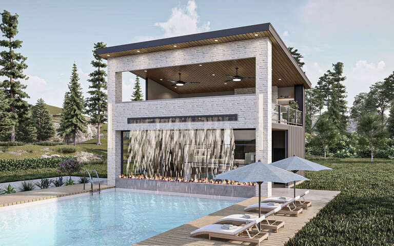 Modern Pool House Plan - 884 Square Feet, 1 Bathroom | Floor Plan #963 ...