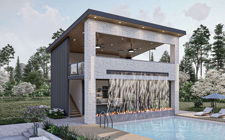 Modern Pool House Plan - 884 Square Feet, 1 Bathroom | Floor Plan #963 ...