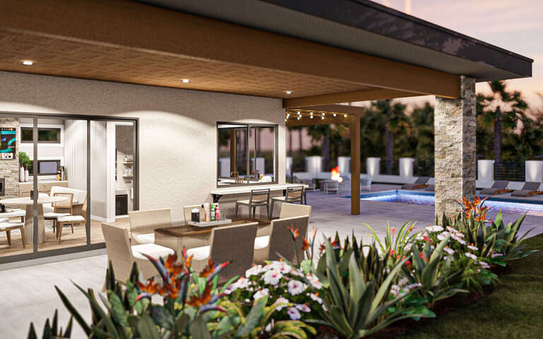 Modern Pool House Plan - 449 Square Feet, 1 Bathroom | Floor Plan #963 ...