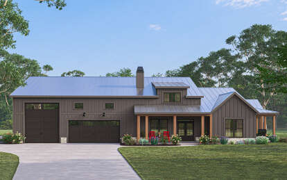 Barn House Plan #009-00396 Elevation Photo