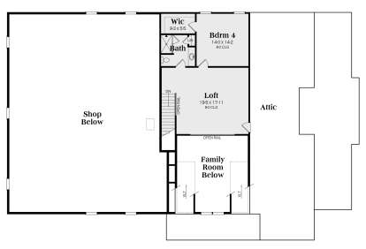 Second Floor for House Plan #009-00396