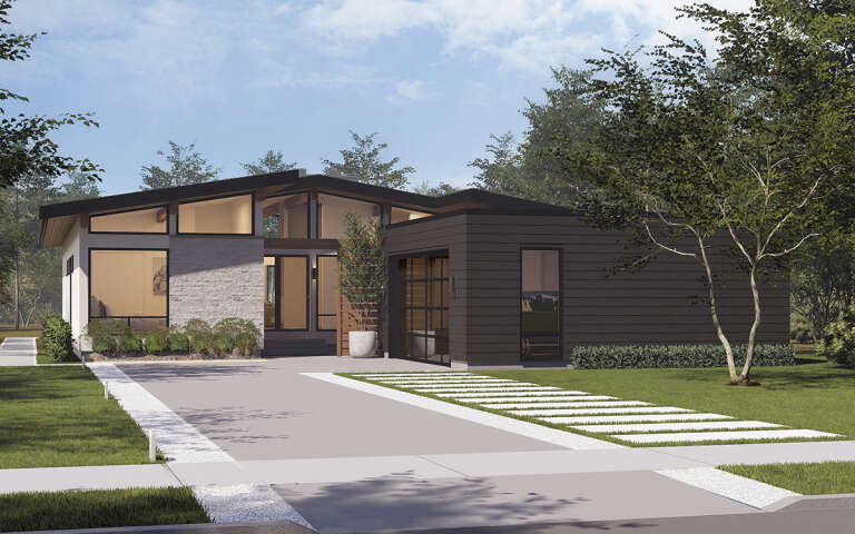 House Plan House Plan #30861 Angled Front Elevation