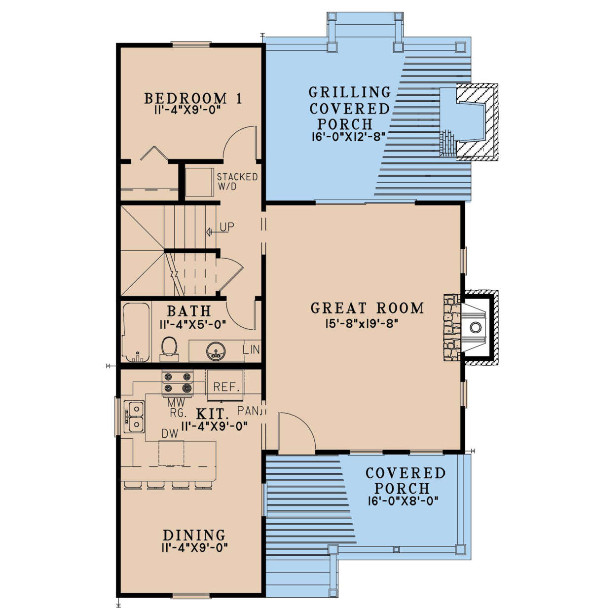 HousePlans Cabin 8318-00387 floor plan 1