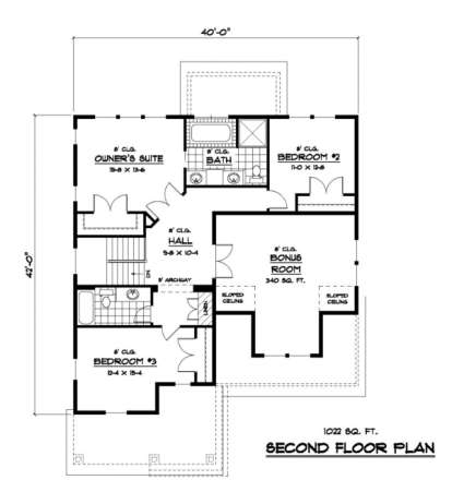 Second Floor for House Plan #098-00099