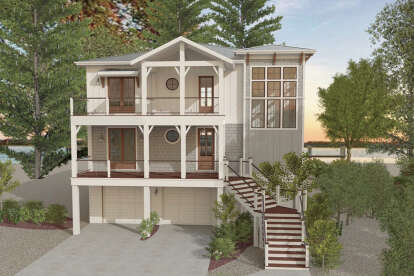 Coastal House Plan #6316-00003 Elevation Photo