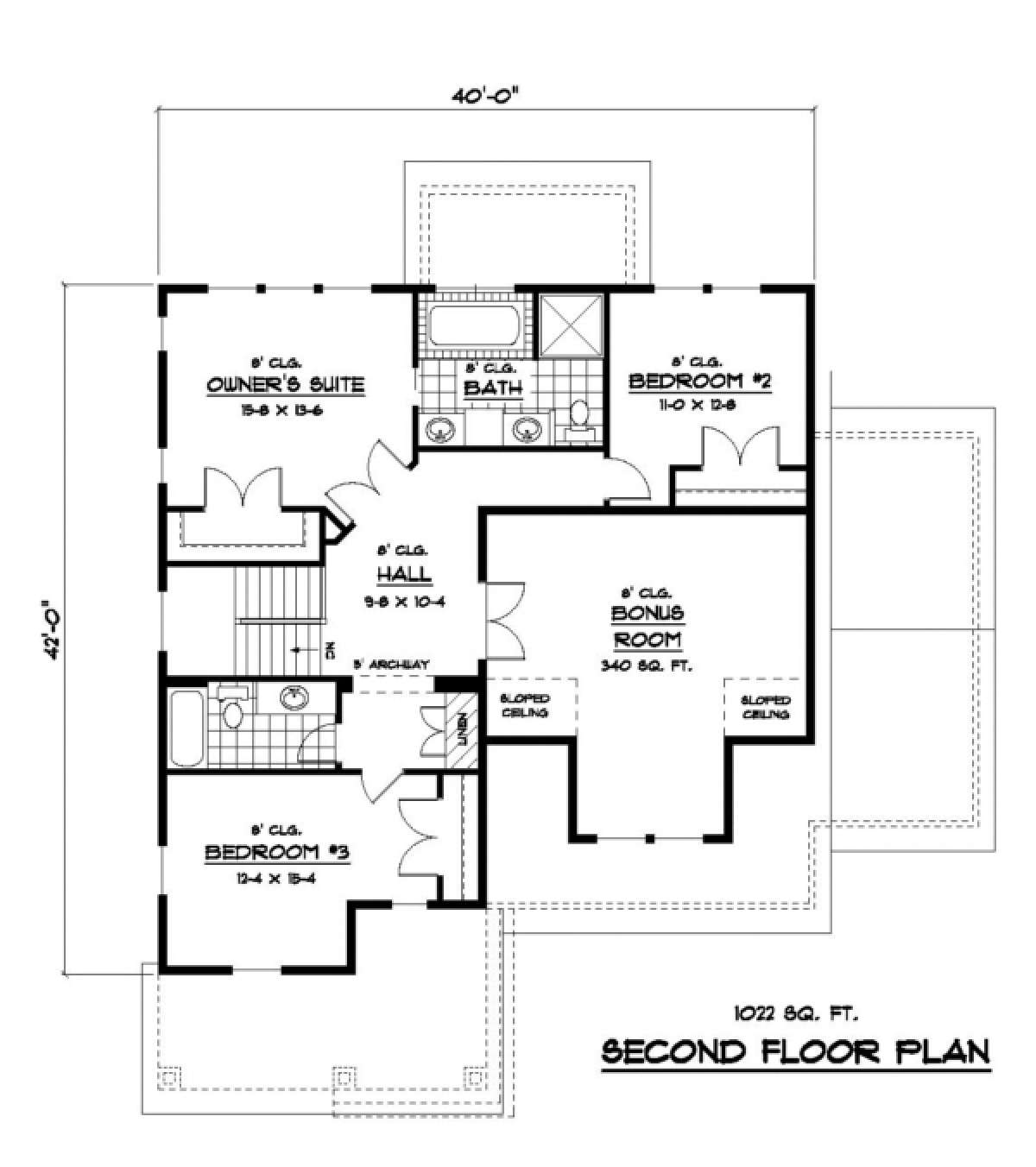 Second Floor for House Plan #098-00100