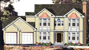 Colonial House Plan #033-00079 Elevation Photo