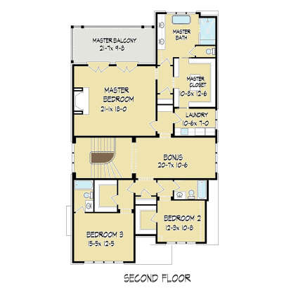 Second Floor for House Plan #6472-00001