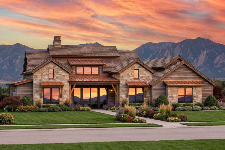 House Plan House Plan #30925 Angled Front Elevation 