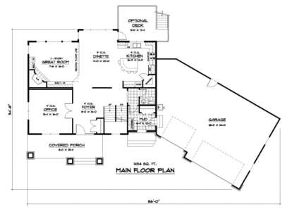 Main Floor for House Plan #098-00106