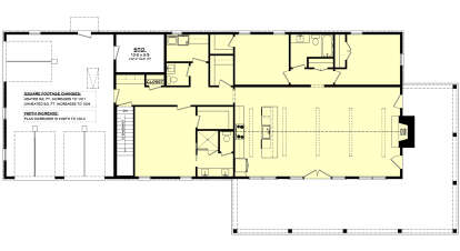 Main Floor w/ Basement Stairs Location for House Plan #041-00357