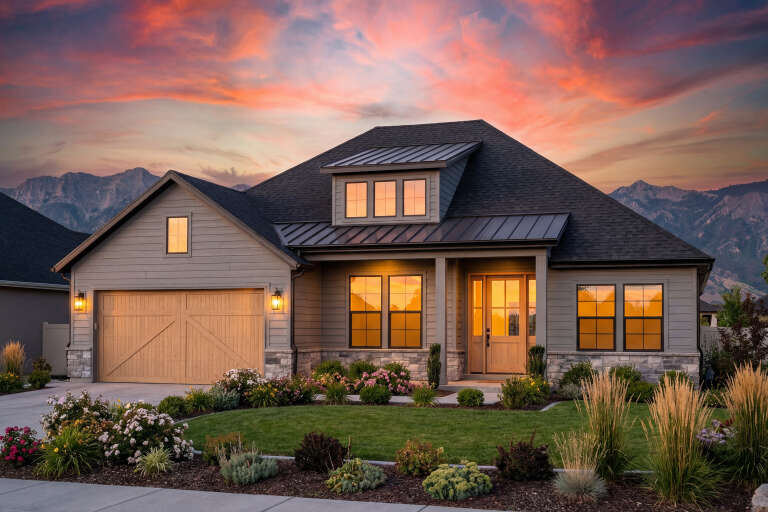 House Plan House Plan #30952 Angled Front Elevation