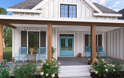 Modern Farmhouse House Plan #009-00397 Elevation Photo