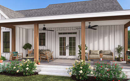 Modern Farmhouse House Plan #009-00397 Elevation Photo
