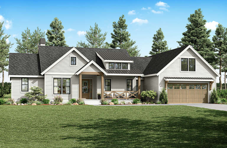 House Plan House Plan #30960 Angled Front Elevation