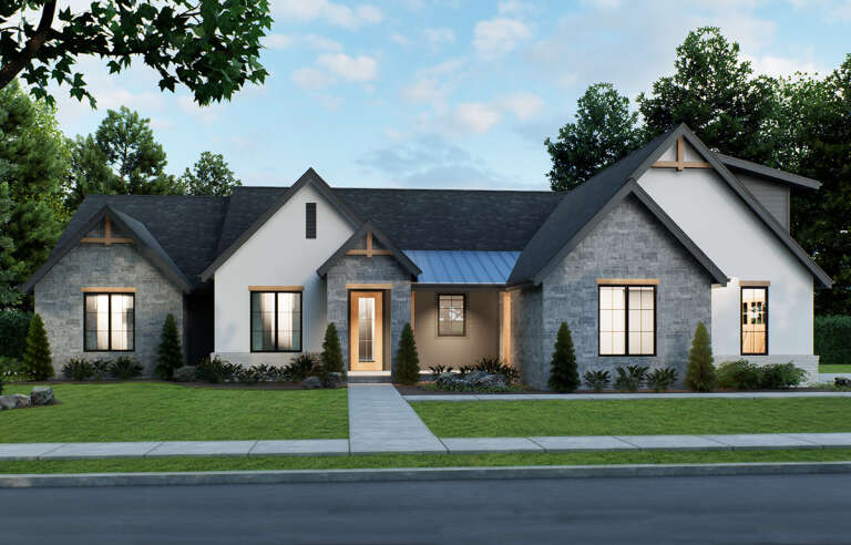 House Plan House Plan #30977 Angled Front Elevation