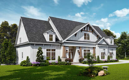 Modern Farmhouse House Plan #4195-00076 Elevation Photo