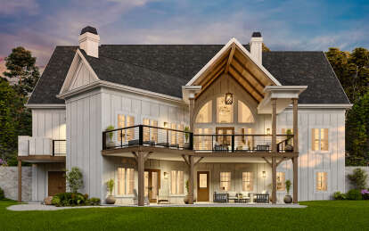Modern Farmhouse House Plan #4195-00076 Elevation Photo