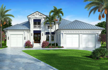 Coastal House Plan #207-00148 Elevation Photo