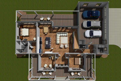 Overhead First Floor for House Plan #4848-00411