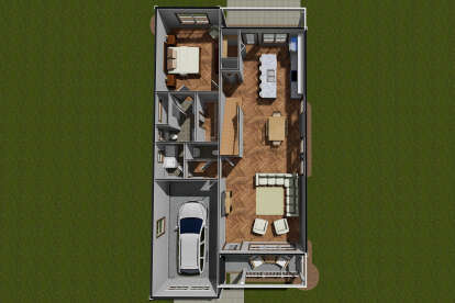 Overhead First Floor for House Plan #4848-00412