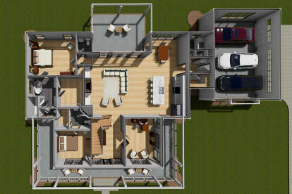 Overhead First Floor for House Plan #4848-00413