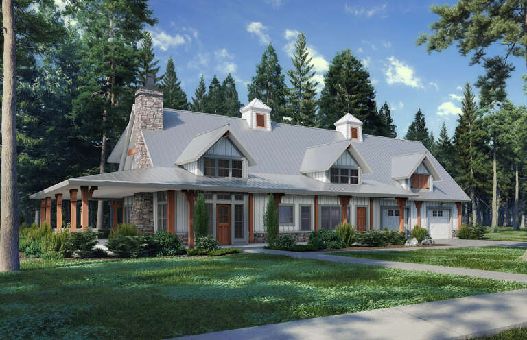 House Plan House Plan #30990 Angled Front Elevation