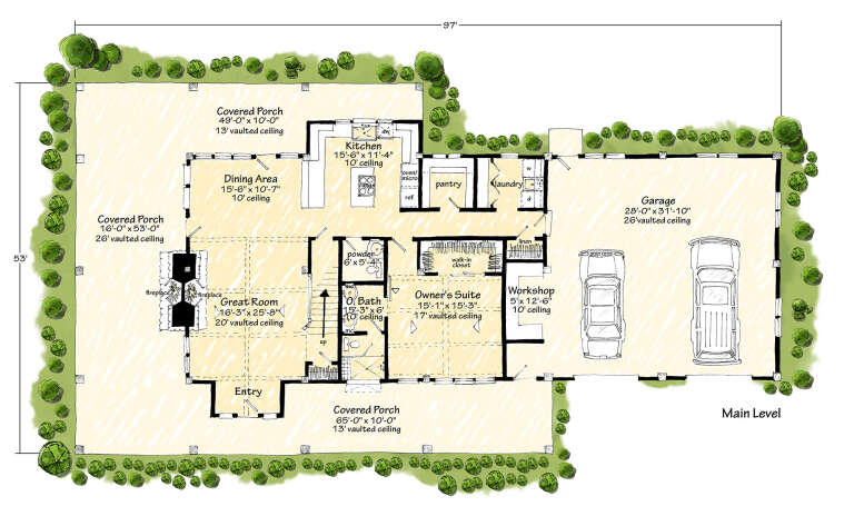 House Plan House Plan #30990 Drawing 1