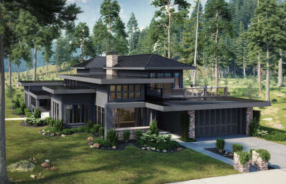 Contemporary House Plan #1907-00068 Elevation Photo