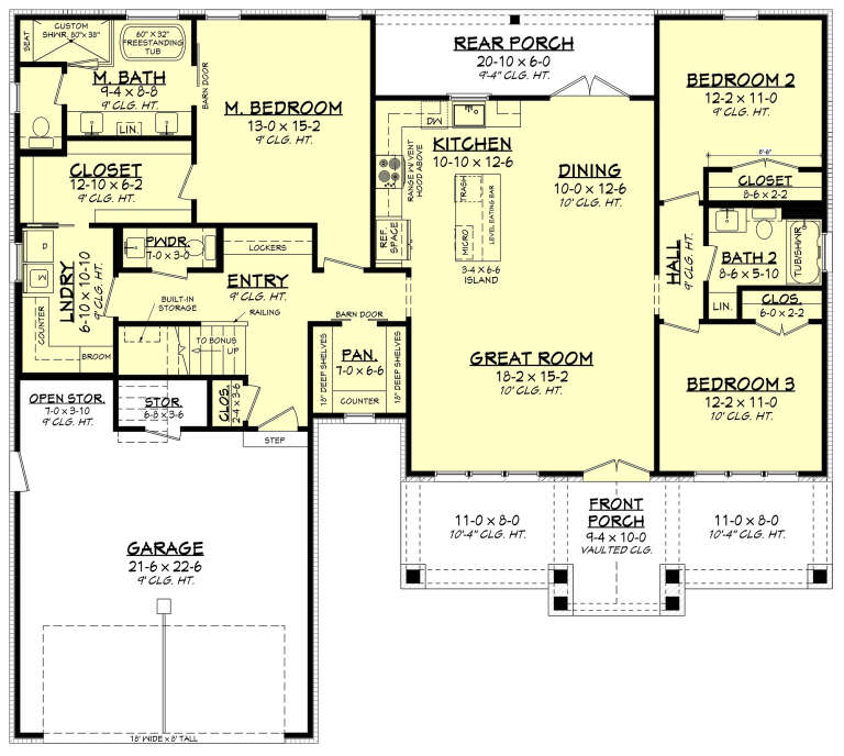 Modern Farmhouse Plan: 1,793 Square Feet, 3 Bedrooms, 2.5 Bathrooms ...