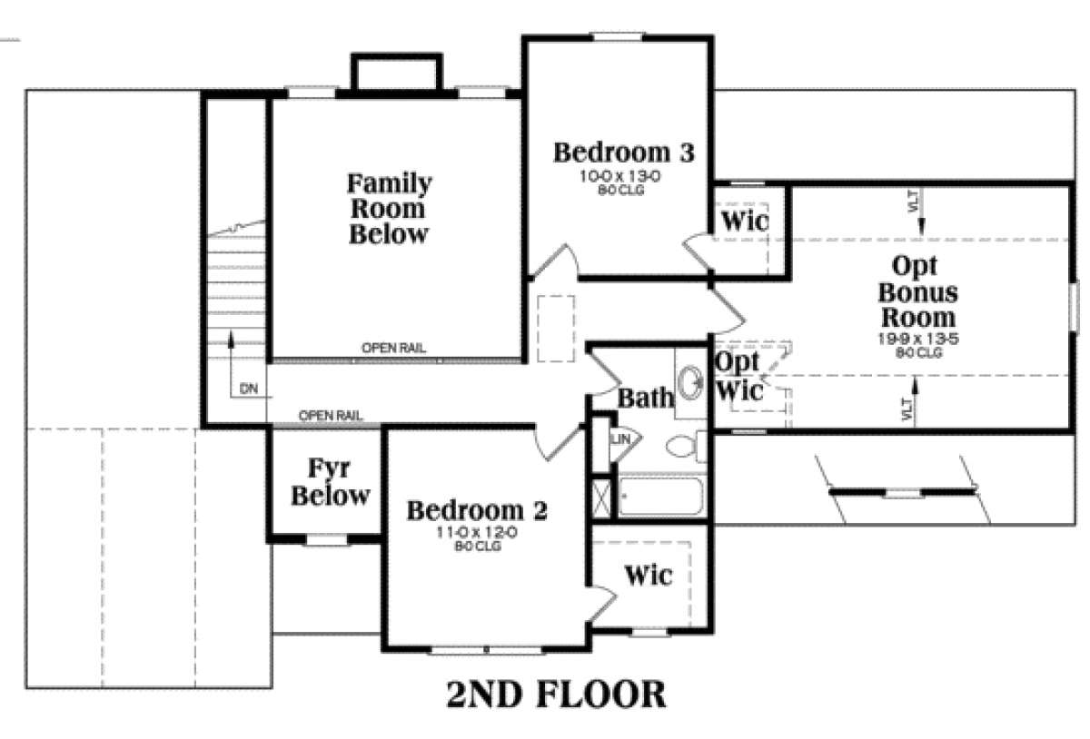 Second Floor for House Plan #009-00014