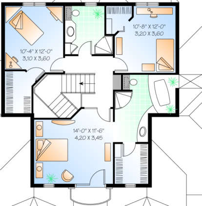 Second Floor for House Plan #034-00035