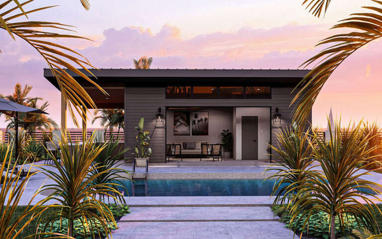 Modern Pool House Plan - 345 Square Feet, 1 Bathroom | Floor Plan #963 ...