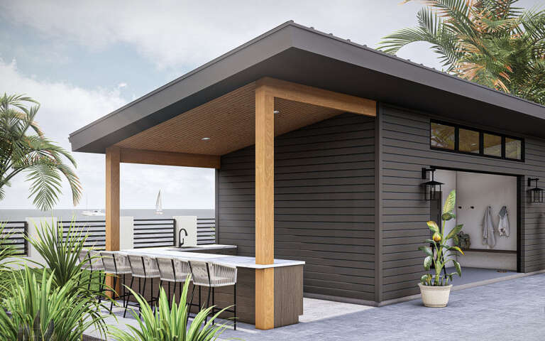 Modern Pool House Plan - 345 Square Feet, 1 Bathroom | Floor Plan #963 ...