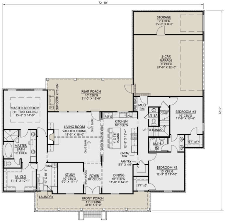 House Plan House Plan #31031 Drawing 1