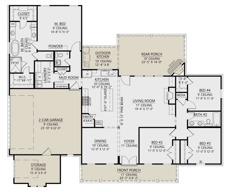 House Plan House Plan #31032 Drawing 1
