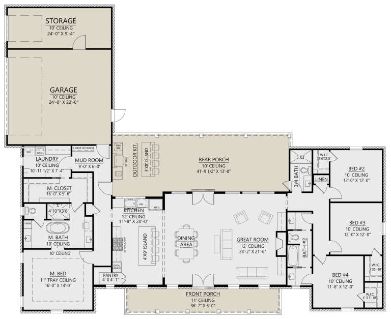 House Plan House Plan #31035 Drawing 1