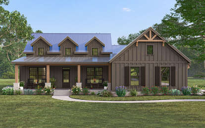 Modern Farmhouse House Plan #009-00398 Elevation Photo