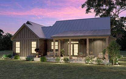 Modern Farmhouse House Plan #009-00398 Elevation Photo