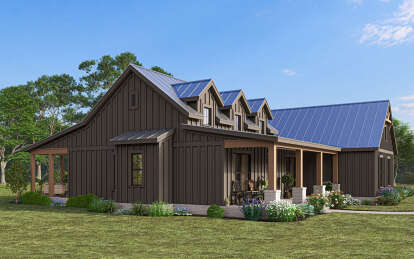 Modern Farmhouse House Plan #009-00398 Elevation Photo