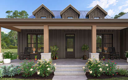 Modern Farmhouse House Plan #009-00398 Elevation Photo