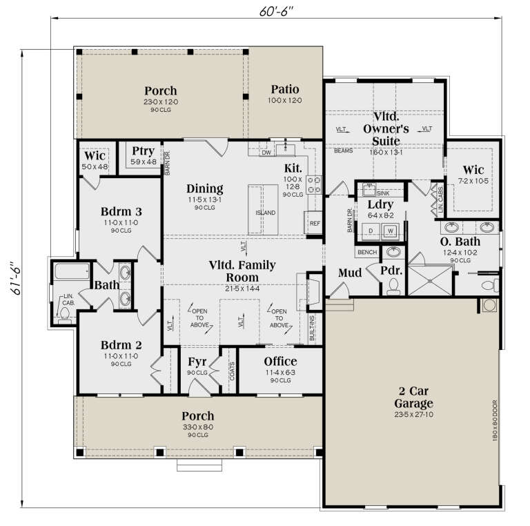 House Plan House Plan #31038 Drawing 1